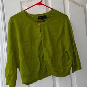 Green Cropped Cardigan
